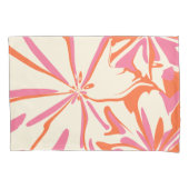 Fantasy Floral - Roze, Oranje en crème Kussensloop (Voorkant-Links)