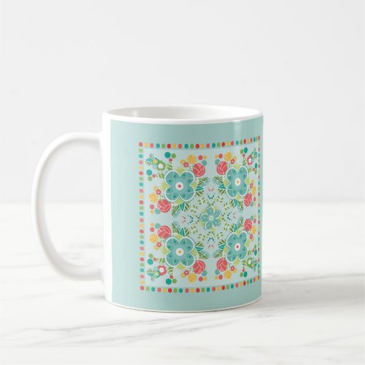 Fantasy Floral Tile-Summer Meadow  Koffiemok (Links)