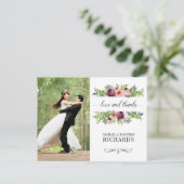 Fantasy Floral Wedding Foto Dank je Briefkaart (Staand voorkant)