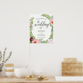 Fantasy Floral Wedding Welcome Signage Poster (Keuken)