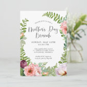 Fantasy Floral Woodland Moederdag Brunch Kaart (Staand voorkant)