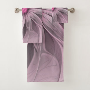 Fantasy Flower Abstract Plum Floral Fractal Art Bad Handdoek