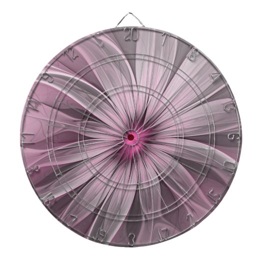 Fantasy Flower Abstract Plum Floral Fractal Art Dartbord (Voorkant)