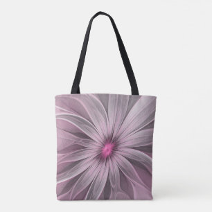 Fantasy Flower Abstract Plum Floral Fractal Art Draagtas