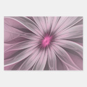 Fantasy Flower Abstract Plum Floral Fractal Art Inpakpapier Vel (Voorkant 3)