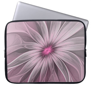 Fantasy Flower Abstract Plum Floral Fractal Art Laptop Sleeve