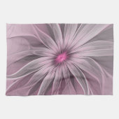 Fantasy Flower Abstract Plum Floral Fractal Art Theedoek (Horizontaal)