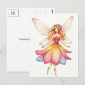 Fantasy, Flower Fairy, Elf, Sprookje Briefkaart (Voorkant / Achterkant)
