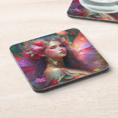 Fantasy Flower Garden Fairy Bier Onderzetter (Linkerzijde)