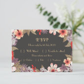 Fantasy Flower - Wedding RSVP card (Staand voorkant)