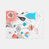 Fantasy Flowers en Birdie Fleece Deken (Voorkant (Horizontaal))