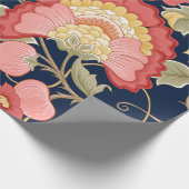 Fantasy flowers in retro, vinto, jasme, jasoban cadeaupapier (Hoek)