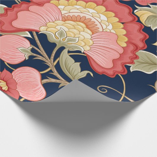 Fantasy flowers in retro, vinto, jasme, jasoban cadeaupapier (Hoek)