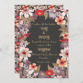 Fantasy Flowers - Uitnodiging voor de bruiloft (Voorkant / Achterkant)