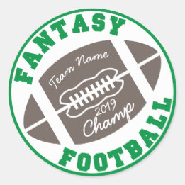 Fantasy Football Champ Ronde Sticker