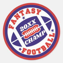 Fantasy Football Champ Ronde Sticker