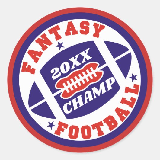 Fantasy Football Champ Ronde Sticker (Voorkant)