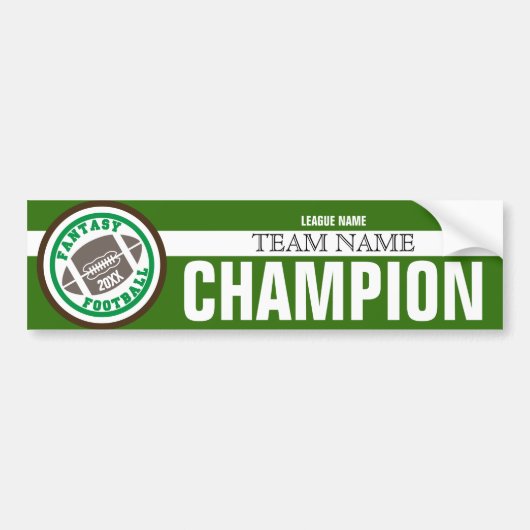 Fantasy Football Champion Banner Bumpersticker (Voorkant)