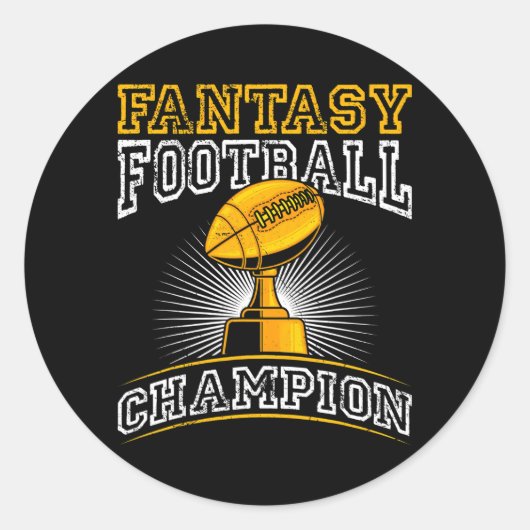 Fantasy Football Champion Ronde Sticker (Voorkant)