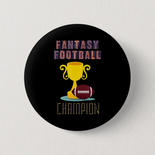 Fantasy Football Champion Trophy Winner Ronde Button 5,7 Cm (Voorkant)