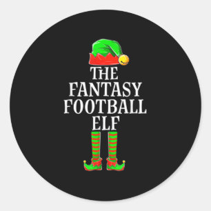 Fantasy Football Elf Apparel Mannen Boy Kind kerst Ronde Sticker