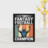 Fantasy Football Funny 3 Time Champion  Kaart (Gele Bloem)