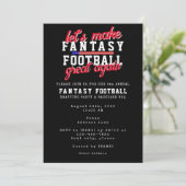 Fantasy Football Great Again League Drafting Party Kaart (Staand voorkant)