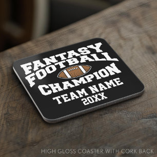 Fantasy Football Kampioen - Zwart Wit Bier Onderzetter
