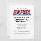 Fantasy Football League Draft Party Kaart (Voorkant)