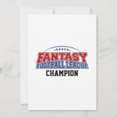 Fantasy Football League Draft Party Kaart (Achterkant)