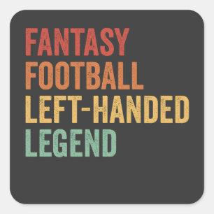 Fantasy Football Linkshandige Legende Grappig Retr Vierkante Sticker