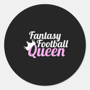 Fantasy Football Queen Fun Ronde Sticker
