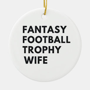Fantasy Football Trofee Echtgenote Grappige Koppel Keramisch Ornament