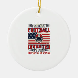 Fantasy Football Vrouwen Vintage Sportshirt_1 Keramisch Ornament