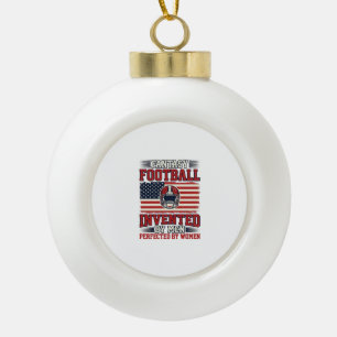 Fantasy Football Vrouwen Vintage Sportshirt_1 Keramische Bal Ornament