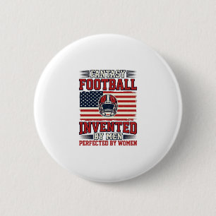 Fantasy Football Vrouwen Vintage Sportshirt_1 Ronde Button 5,7 Cm