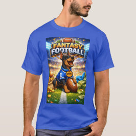 Fantasy football with dog t-shirt