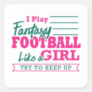 Fantasy Football Women net als een meisje met Jers Vierkante Sticker