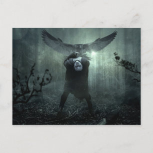 Fantasy Forest Creepy Woman Dark Halloween Briefkaart