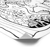 Fantasy Forest Eenhoorn Kleurplaat Kunst Poster (Hoek)