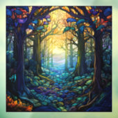 Fantasy Forest Glas in lood Window Cling Raamsticker (Vel 3)