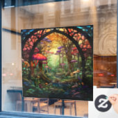 Fantasy Forest Glas in lood Window Cling Raamsticker (Cafe Raam)