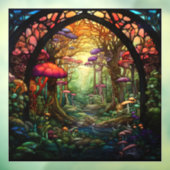 Fantasy Forest Glas in lood Window Cling Raamsticker (Vel 3)