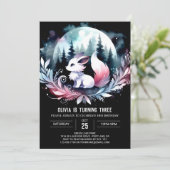 Fantasy Forest Wolf Verjaardag Kaart (Staand voorkant)