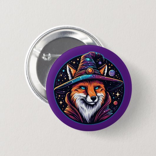 Fantasy Fox - Celestial Wizard Ronde Button 5,7 Cm (Voorkant /achterkant)