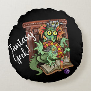 Fantasy freak! Fan draak Rond Kussen