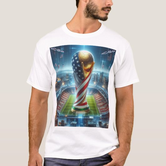 Fantasy Future World Cup USA 2026 OP ZWART T-shirt (Voorkant)