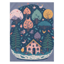 Fantasy garen bos vogels, en bomen