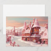 Fantasy Gebruidhuis met Snoepjes 4 Feestdagenkaart (Voorkant / Achterkant)
