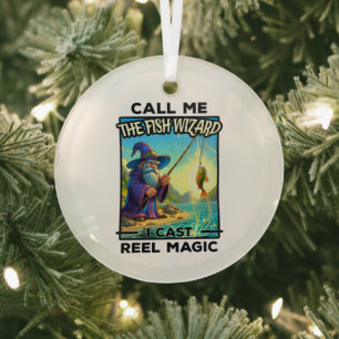Fantasy Gevist Wizard - Reel Magic Glas Ornament